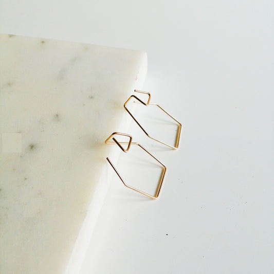 Boucles d'oreilles contemporaines minimalistes architecturales